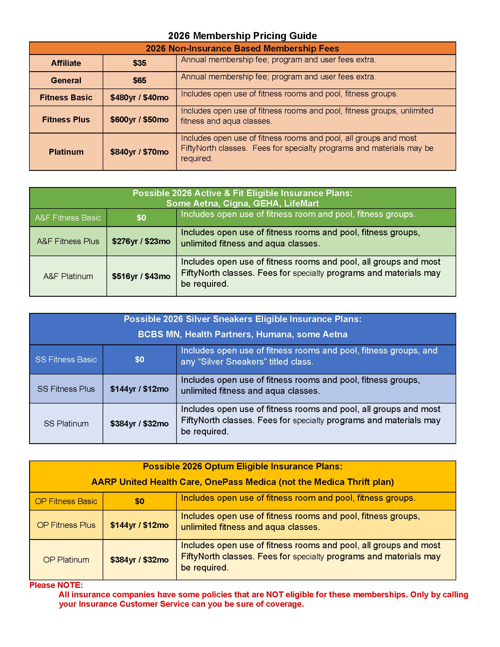 2026 Membership Pricing Guide